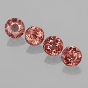 Gemme di Granato malese Rosa rossastra naturale da 3.03 ct, Taglio rotondo, VS