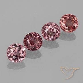 3.05ctw Naturale Rosa scuro Granato malese, Rotondo, VS, Photo A