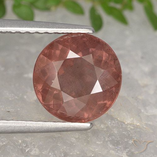 Granato malese Rosa Borgogna naturale da 2.85 ct, Taglio rotondo, VS