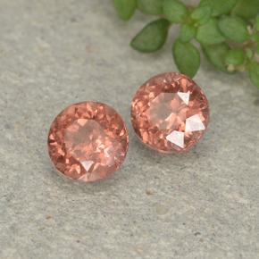 Gemme di Granato malese Rosa arancione naturale da 1.24 ct, Taglio rotondo, VS