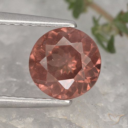 1.65ct Naturale Rosso mattone Granato malese, Rotondo, VS