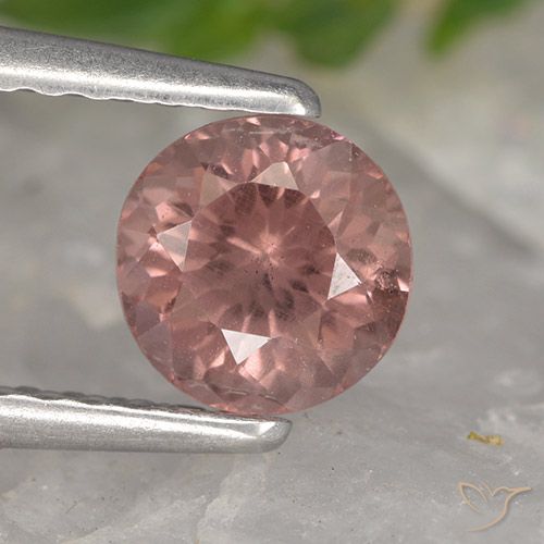 0.90ct Naturale Rosa rosa Granato malese, Rotondo, VS, Photo A