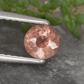 Granato malese Rosa arancione naturale da 0.50 ct, Taglio rotondo, VS