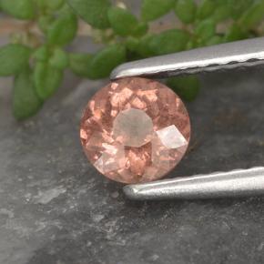 Granato malese Rosa arancione naturale da 0.50 ct, Taglio rotondo, VS