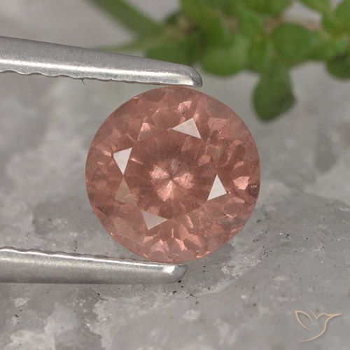 0.88ct Naturale Pompelmo Rosa Granato malese, Rotondo, VS