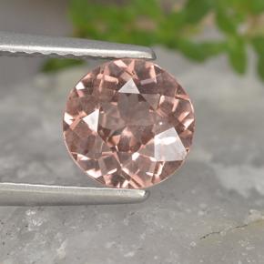 Granato malese Rosa arancio naturale da 1.34 ct, Taglio rotondo, VS