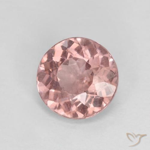 Granato malese rosa pesca naturale da 1.40 ct, Taglio rotondo, VS