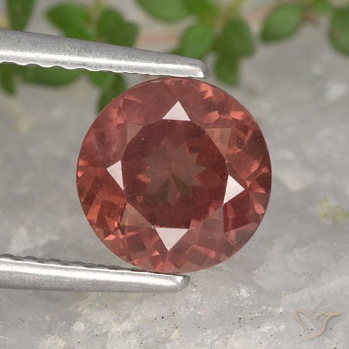 1.64ct Naturale Rosso mattone Granato malese, Rotondo, VS