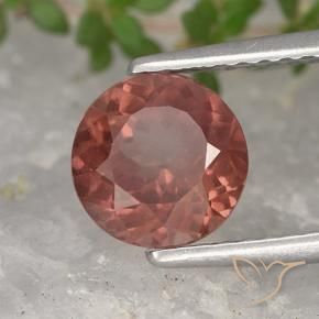 Granato malese Rosso mattone naturale da 1.64 ct, Rotondo, VS