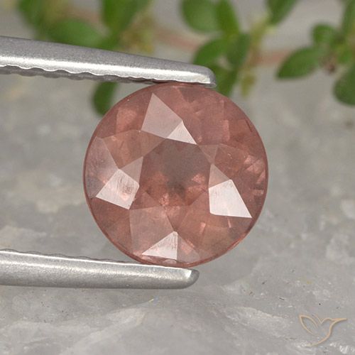 1.34ct Naturale Rosa medio Granato malese, Rotondo, VS