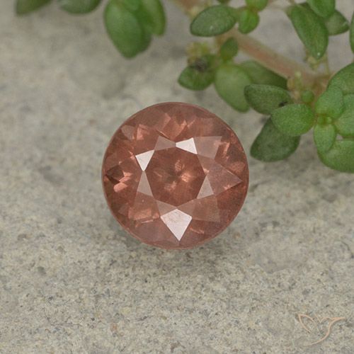 1.27ct Naturale Rosa arancione Granato malese, Rotondo, VS