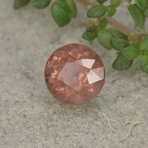 Granato malese Rosa arancione naturale da 1.27 ct, Rotondo, VS