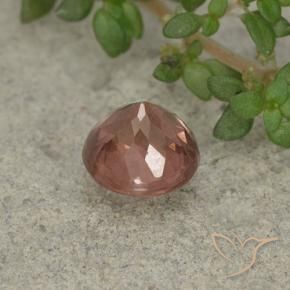 Granato malese Rosa arancione naturale da 1.27 ct, Rotondo, VS