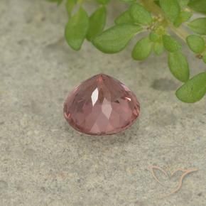 Granato malese Rosso mattone naturale da 1.07 ct, Rotondo, VS