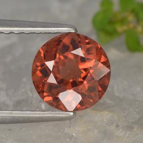 Granato malese Rosa arancio naturale da 1.36 ct, Taglio rotondo, VVS-VS