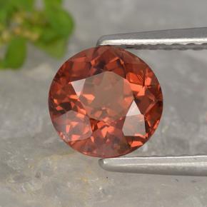 Granato malese Rosa arancio naturale da 1.36 ct, Taglio rotondo, VVS-VS