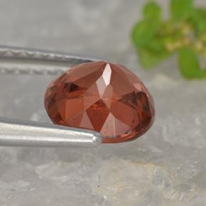 Granato malese Rosa arancio naturale da 1.36 ct, Taglio rotondo, VVS-VS