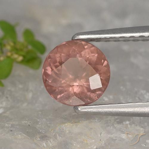 Granato malese Rosa arancione naturale da 1.06 ct, Rotondo, VS