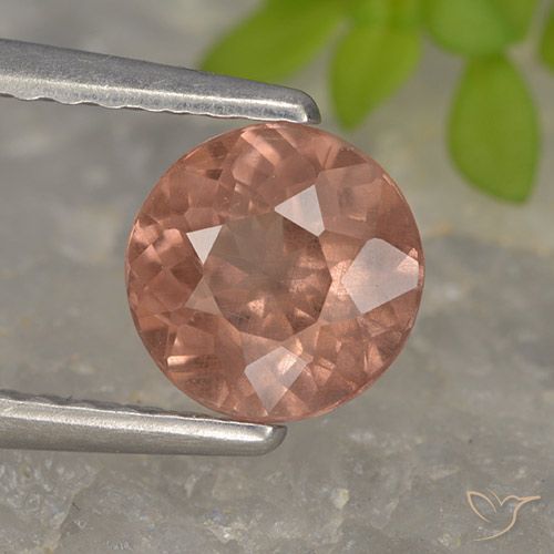 0.98ct Naturale Rosa medio Granato malese, Rotondo, VS, Photo A