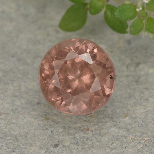0.73ct Naturale Rosa arancione Granato malese, Rotondo, VS