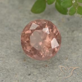 Granato malese Rosa arancione naturale da 0.73 ct, Rotondo, VS