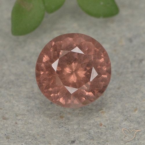 0.81ct Naturale Rosa medio Granato malese, Rotondo, VS, Photo A