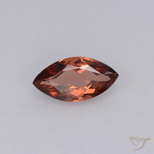 0.95ct Naturale Rosso cremisi Granato malese, Taglio marquise, VS, Photo A