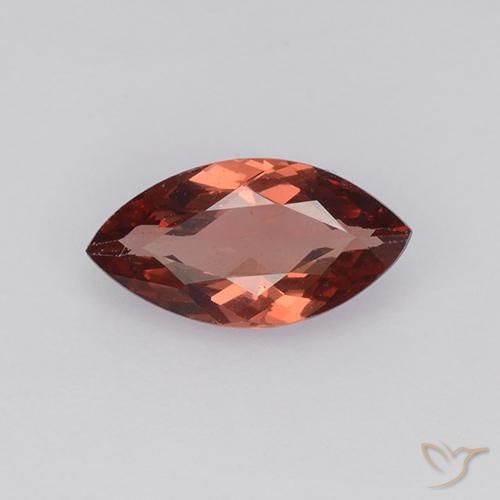 0.92ct Naturale Rosso caldo Granato malese, Taglio marquise, VVS-VS, Photo A
