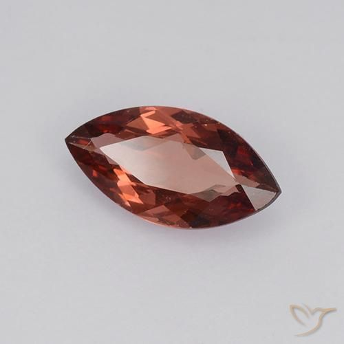 Granato malese Rosso caldo naturale da 0.92 ct, Taglio marquise, VVS-VS