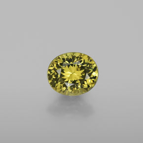 Piccolo Granato Verde dorato naturale da 1.40 ct, Taglio ovale, VVS-VS