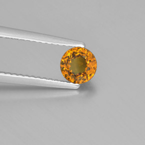 Piccolo Granato Oro verdastro naturale da 0.74 ct, Taglio rotondo, VVS