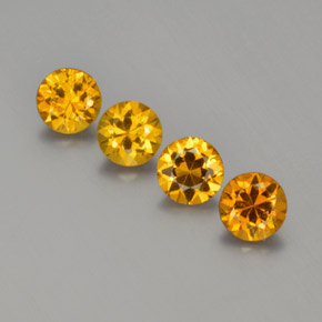 Gemme di Piccolo Granato Arancio Medio naturale da 1.76 ct, Taglio rotondo, VVS-VS