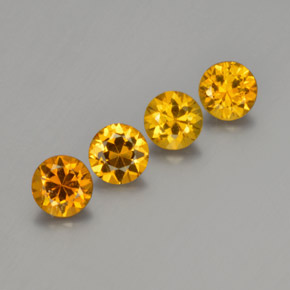 Gemme di Piccolo Granato Arancio Medio naturale da 1.76 ct, Taglio rotondo, VVS-VS