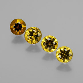 Gemme di Piccolo Granato Verde dorato naturale da  ct, Taglio rotondo, VVS-VS