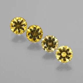 Gemme di Piccolo Granato Verde dorato naturale da  ct, Taglio rotondo, VVS