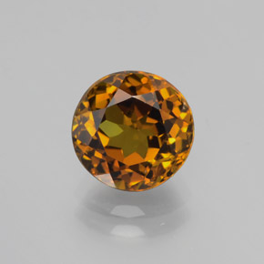 Piccolo Granato Oro verdastro naturale da 2.59 ct, Rotondo, VVS-VS