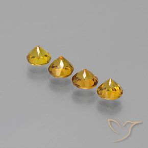 Gemme di Piccolo Granato Arancio Medio naturale da 2.58 ct, Rotondo, VVS