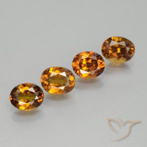 Gemme di Piccolo Granato Arancio brunastro intenso naturale da 2.93 ct, Ovale, VVS-VS