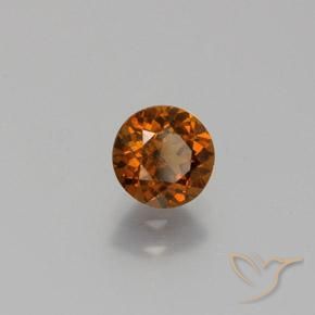 Piccolo Granato Pan di zenzero marrone naturale da 0.98 ct, Taglio rotondo, VVS-VS