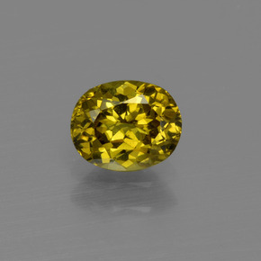 Piccolo Granato Verde dorato naturale da 0.73 ct, Taglio ovale, VVS-VS