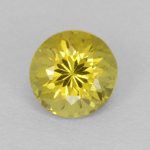 Piccolo Granato Giallo verdastro naturale da 0.30 ct, Taglio rotondo, VVS-VS