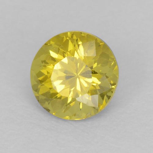 Piccolo Granato Giallo verdastro naturale da 0.30 ct, Taglio rotondo, VVS-VS