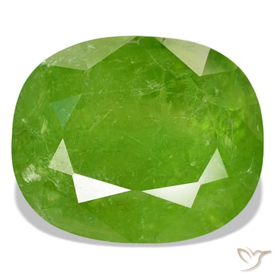 24.80ct verde granato del mali, cuscino, SI-I1