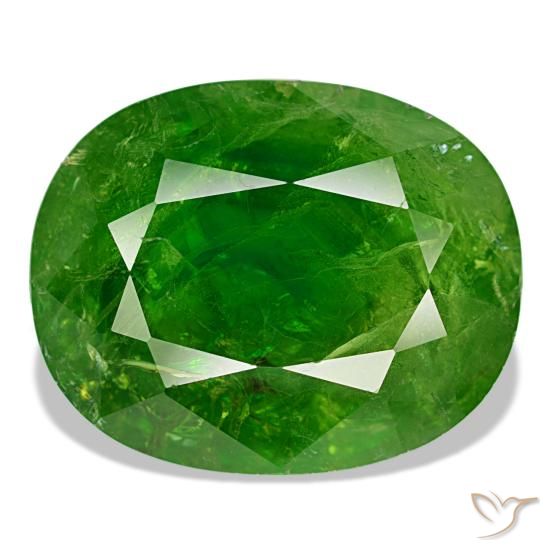 Granato del mali naturale verde da 15,82 ct, taglio ovale, SI-I1