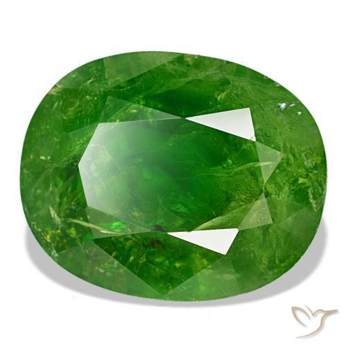 Granato del mali naturale verde da 15,82 ct, taglio ovale, SI-I1