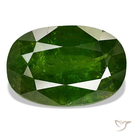11.48ct verde granato del mali, ovale, SI-I1