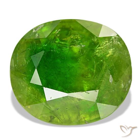 15.40ct verde granato del mali, ovale, SI-I1
