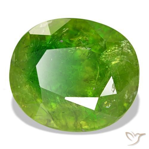Granato del mali naturale verde da 15,40 ct, taglio ovale, SI-I1