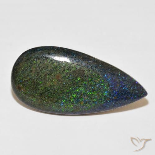Matrice Opale Multicolore naturale da 31.16 ct, Forma a pera, Opaco