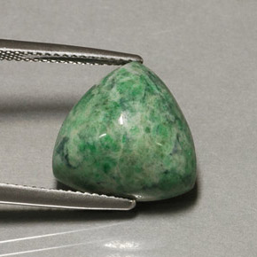 Maw-sit-sit naturale verde da 12,16 ct, trillion, opaco
